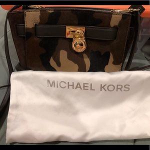 MK Camo pattern, calf skin and suede small purse.